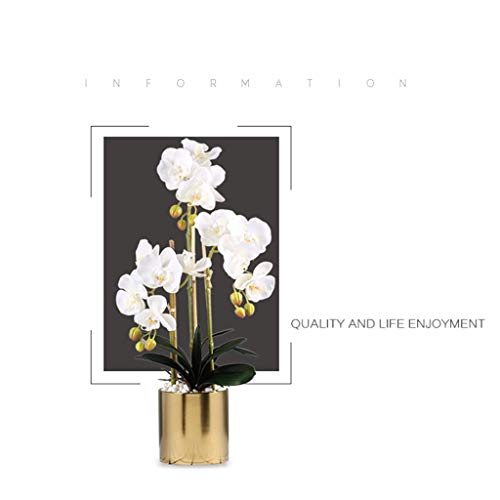 Product: 3 Heads White Artificial Orchid Flowers with Vase Set Faked Silk Flower Plant Artificial White Phalaenopsis for Home Decor Table Centerpiece Office Wedding Party Decoration