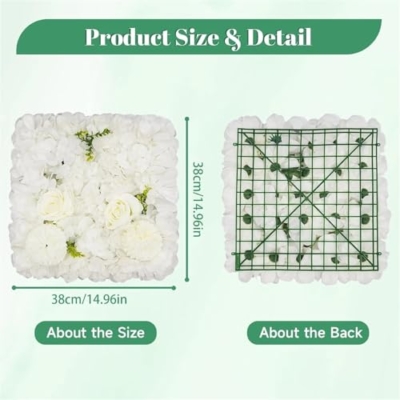 Silky Flower Store 12Pcs Artificial 3D Flower Wall Panels, Floral Backdrop Decor for Party and Home, Elegant Faux Flower Wall Decor 12Pcs 11 11 Product: Flower Wall Panels 12Pcs Artificial Flower Wall Panel 3D Floral Backdrop Decor Faux for Party, Home