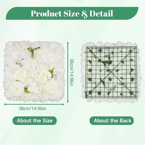 Silky Flower Store 12Pcs Artificial 3D Flower Wall Panels, Floral Backdrop Decor for Party and Home, Elegant Faux Flower Wall Decor 12Pcs 5 5 Product: Flower Wall Panels 12Pcs Artificial Flower Wall Panel 3D Floral Backdrop Decor Faux for Party, Home