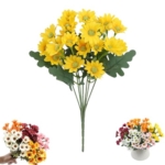 Product: YIUUE Fake Potted Mums, Lifelike UV-Resistant Sunset Mums, Artificial Sun Set Mum, Waterproof, Realistic Fall Faux Flowers for Outdoor Planters for Porch Garden (20, #3)