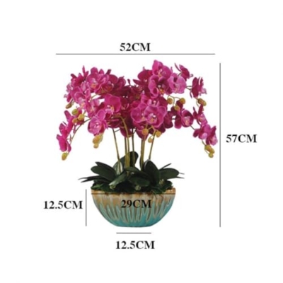Product: SHUawan Large Artificial Phalaenopsis Orchid in Ceramic Pot – Realistic Silk Flowers for Home, Wedding & Party Decor(White)