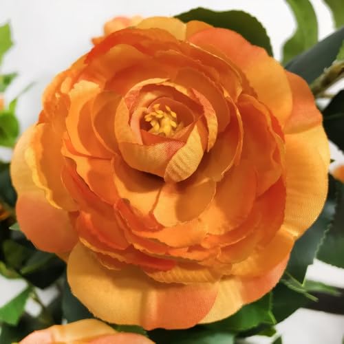 Product: Artificial Camellia Tree 2 Pack, 36" Faux Camellia Plant in Pot with Orange Flowers, Greenery Potted Plant for Indoor Outdoor Office Home Porch Decor, Orange (Back to School)