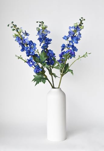 Silky Flower Store Artificial Delphinium Stem Blue Violet Faux Flower Bouquet, 35in 3 3 Product: Jucgghk Vivid and Realistic Floral Art 35" Faux Blue Violet Delphinium Stem,5PCS Realistic Artificial Flowers for Bouquet Home Wedding Table Centerpiece Indoor Home
