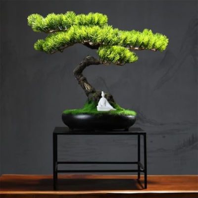 Product: MOOWI Artificial Bonsai Tree Resin Artificial Bonsai Tree Ornaments Light Luxury Decoration for Living Room Entrance Office Desktop Artificial Trees Plants