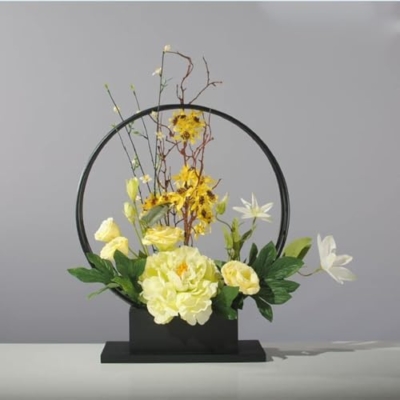 Product: SHUawan Artificial Silk Flower Bouquet with Vase - Realistic Fake Flowers for Home, Office, Wedding, and Party Decoration, Easy Care, Dust