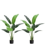 Product: 4ft Bird of Paradise Artificial Plant, Fake Silk Banana Leaf Plants, 2Pcs Faux Bird of Paradise Plant Tall Tropical Green Tree for Home Living Room and Office Decoration, Indoor Outdoor Decorative