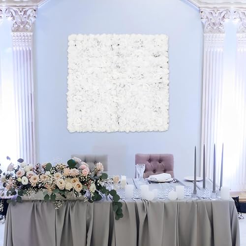 Product: Cncestore Artificial Flower Wall Panels, Flower Wall Mat Silk Rose Flower Panels