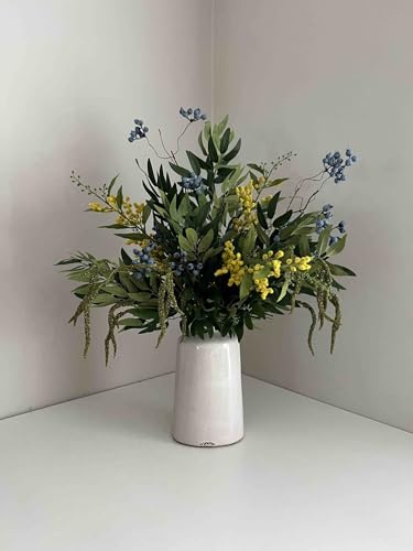 Product: Mimosa and Berries Flower Arrangement, Autumn Artificial Flowers for Home Decor Table Centerpieces Kitchen Garden Party Décor Garland for Table Centerpiece Holiday Party Weddi