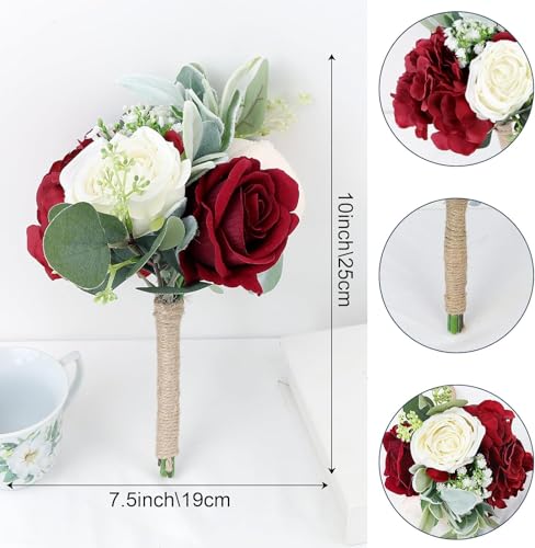 Product: A Brilliant Bridal Bouquet and 4 Bouquets of Bridesmaid Bouquets, Artificial Flowers, Suitable for Bridal Bridesmaid Proposal Parties and Church Decoration