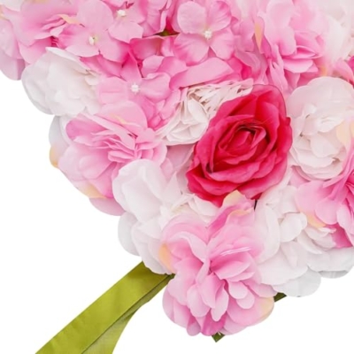 Silky Flower Store Floral Silk Wall Panels Hydrangea Flower Wall Decor Indoor Outdoor, White Pink Gold Faux Roses 32.5cm 14 14 Product: Cncestore Wall Decor Silk Fabric Floral Wall Panels Hydrangea Flower Wall Backdrop Indoor Outdoor Decor