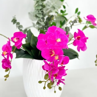 Product: 3PCS 18" Magenta Orchid Artificial Flowers,Real Touch Orchid Flowers for Wedding Table DIY Floral Arrangement Party Home Decor(NO VASE) for Wedding/Home Decoration