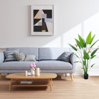 Product: Uneeruiqy Bird of Paradise Artificial Plant, 5.2ft Tall Artificial Tree with 2 Flowers and 23 Detachable Leaves, Silk Floor Plant for Home Decor in Living Room, Office, and Bedroom