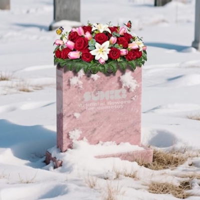 Product: SUHOOKOO Artificial Cemetery Flowers - Headstone Flower Saddle