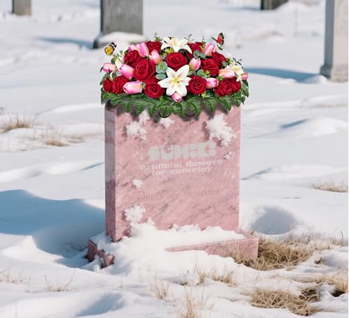Product: SUHOOKOO Artificial Cemetery Flowers - Headstone Flower Saddle