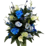 Product: Jucgghk Vivid and Realistic Floral Art Cemetery Vase Arrangement,Artificial Cemetery Flowers, Artificial Flowers Bouquet Decoration for Cemetery Headstones Gravesites