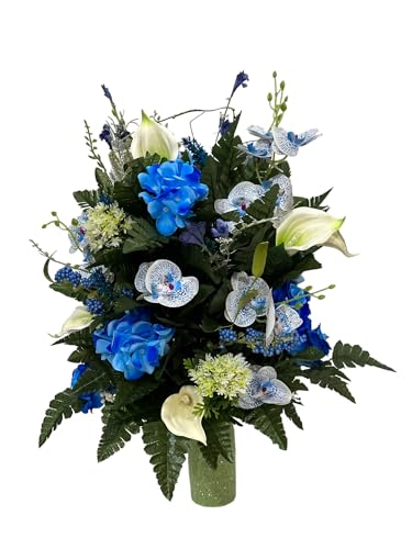 Product: Jucgghk Vivid and Realistic Floral Art Cemetery Vase Arrangement,Artificial Cemetery Flowers, Artificial Flowers Bouquet Decoration for Cemetery Headstones Gravesites