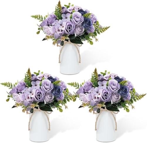Product: Attractive Bridesmaid Bouquets of 6 Pieces and 3 Small Floral Arrangements, Artificial Flowers, Suitable for Decorating The Anniversary of The Bride's Wedding Center
