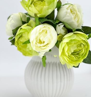 Product: 8 Stem Green Peonies Bouquet, Artificial Real Touch Peonies for Indoor Vase Home Table Centerpieces Wedding(NO VASE) for Wedding/Home Decoration