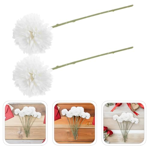 Product: LOGOFUN 30PCS Artificial Ball Flowers Bouquet Fake Floral Stems for Home Office Wedding Banquet Party Decoration - White