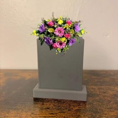 Product: Jucgghk Vivid and Realistic Floral Art 36" Bright Grave Flowers Cemetery Saddle, Spring Headstone Saddle for Outdoor Cemetery Decoration