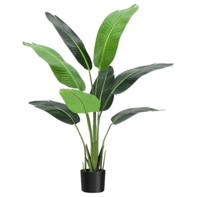Product: 4ft Bird of Paradise Artificial Plant, Fake Silk Banana Leaf Plants, 1Pcs Faux Bird of Paradise Plant Tall Tropical Green Tree for Home Living Room and Office Decoration, Indoor Outdoor Decorative
