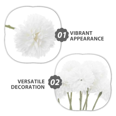 Product: LOGOFUN 30pcs Artificial Chrysanthemum Ball Flowers Bouquet for Home Office Wedding Decoration White