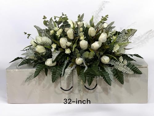 Product: Jucgghk Vivid and Realistic Floral Art Handmade Easter Flower Cemetery Saddle, Spring Cemetery Flowers for Cemetery Decoration,Headstone Flower