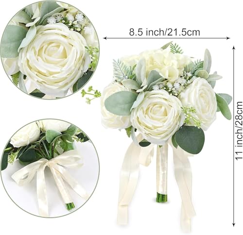 Product: A Brilliant Bridal Bouquet and 4 Bouquets of Bridesmaid Bouquets, Artificial Flowers, Suitable for Bridal Bridesmaid Proposal Parties and Church Decoration