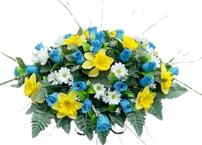Product: Jucgghk Vivid and Realistic Floral Art 22-24” Cemetery Flower Arrangement, Artificial Cemetery Flowers Saddle,Cemetery Grave Decoration Headstone Flower for Outdoor Grave Decorations