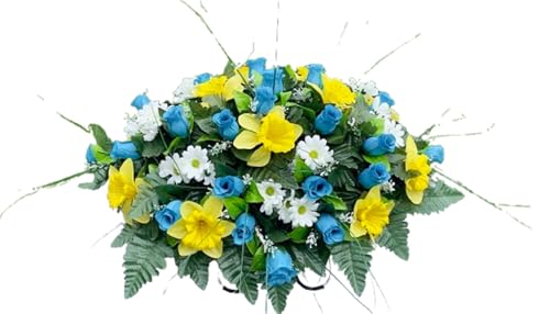 Product: Jucgghk Vivid and Realistic Floral Art 22-24” Cemetery Flower Arrangement, Artificial Cemetery Flowers Saddle,Cemetery Grave Decoration Headstone Flower for Outdoor Grave Decorations