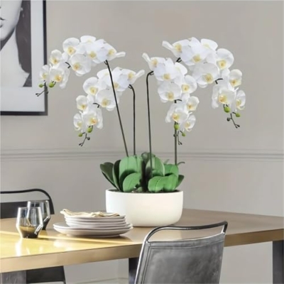 Product: 2/5 Pcs 9-Head Flowers 38inch Artificial Orchid Bouquet Artificial Flowers for Wedding Decoration Garden Home Decor(5pcs)