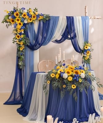 Silky Flower Store Artificial Wedding Arch Flowers Kit, Hanging Silk Floral Backdrop, Ceremony Decor, Pack of 5, 32.5cm 12 12 Product: TINGE TIME Artificial Arch Flowers Kit Pack of 5, Wedding Decorations for Reception with Hanging Flowers, Wedding Arch Silk Floral Arrangements Ceremony Backdrop Bridal Shower Outdoor Party Decor