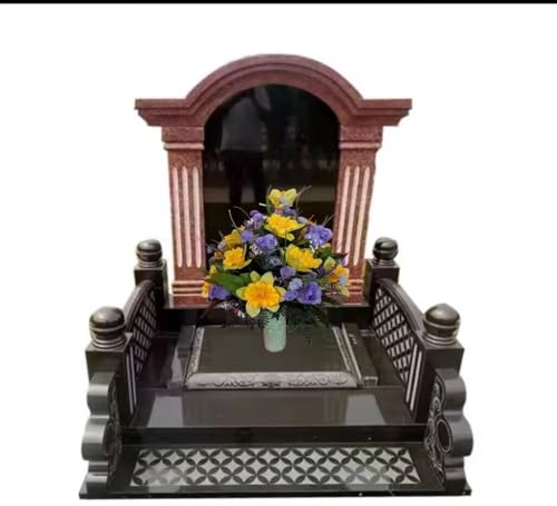 Product: Jucgghk Vivid and Realistic Floral Art Memorial Flowers Bouquet,Grave Memorial Flowers for Cemetery Headstones Decoration（NO VASE ）
