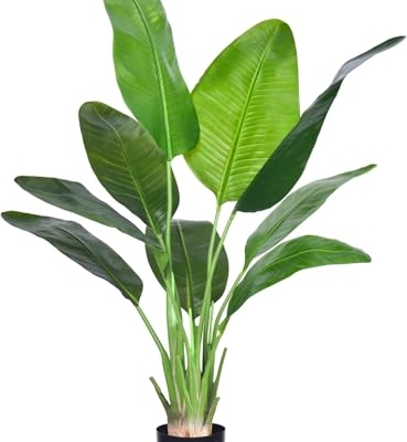 Product: Tall Fake Green Silk Tree, Beautiful Artificial Bird of Paradise Plant for Indoors and Outdoors Home Decor Garland for Table Centerpiece Holiday Party Weddi(5 FT 2 Packs)