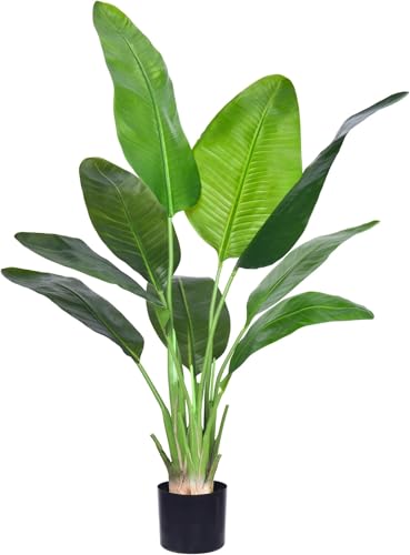 Product: Tall Fake Green Silk Tree, Beautiful Artificial Bird of Paradise Plant for Indoors and Outdoors Home Decor Garland for Table Centerpiece Holiday Party Weddi(5 FT 2 Packs)