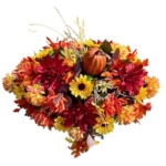 Product: Jucgghk Vivid and Realistic Floral Art 36" Orange Pumpkin Cemetery Saddle,Beautiful Flowers Saddle for Cemetery Headstones Decoration Outdoor Memorial Decorations
