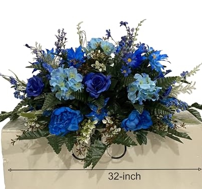 Product: Jucgghk Vivid and Realistic Floral Art Spring Cemetery Flowers,Flower for Cemetery,Grave Site Flower-Headstone Flower-Easter Cemetery Saddle for Grave