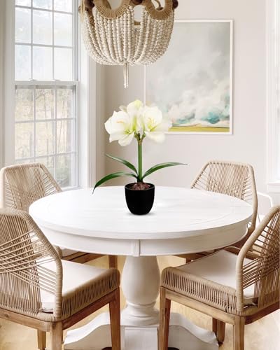 Product: Briful 2 Pack White Amaryllis Artificial Flower Bundle for Home Office Room Table Vase Arrangement Centerpiece