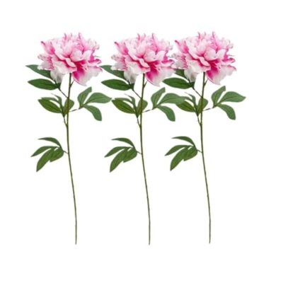 Product: 3PCS Pink/White Ombré Peony Stem,Pink Artificial Flowers, Fake Peony Bouquet for Table Centerpieces Wedding Party Home Decoration Indoor(NO VASE) for Wedding/Home Decoration