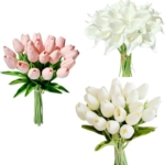 Product: Beautiful Flower Soft Tulips, 20Pcs Artificial Flowers, Suitable for Table Center, Wedding Party, Home Floral Decoration（No Vase） Used for Home Decoration, Weddings