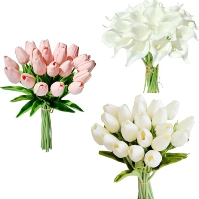 Product: Beautiful Flower Soft Tulips, 20Pcs Artificial Flowers, Suitable for Table Center, Wedding Party, Home Floral Decoration（No Vase） Used for Home Decoration, Weddings