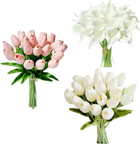 Product: Beautiful Flower Soft Tulips, 20Pcs Artificial Flowers, Suitable for Table Center, Wedding Party, Home Floral Decoration（No Vase） Used for Home Decoration, Weddings