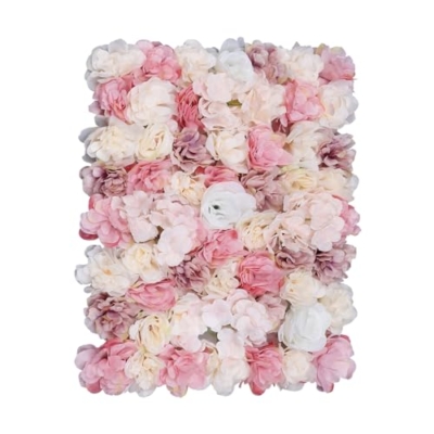 Product: 12-Piece Artificial Flower Wall Panels, 3D Silk Dahlias, Roses & Hydrangeas, 24x16 Inch Floral Wall Backdrop, Wedding, Party, Home, Photo Background, Fall Decor, Wall Flowers, Rose Wall Decor, Pink
