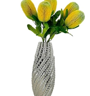 Product: 5 Stems Banksia Protea Stem, Artificial Long Stem Flower for Table Centerpieces Wedding Party Home Decoration Indoor(NO VASE)