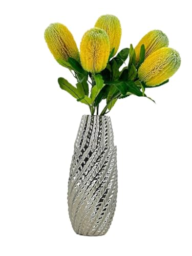 Product: 5 Stems Banksia Protea Stem, Artificial Long Stem Flower for Table Centerpieces Wedding Party Home Decoration Indoor(NO VASE)