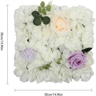 Product: Flower Wall Panels 12 Pcs Flower Wall Panel Backdrop Set Artificial Fabric Floral Decoration for Wedding Birthday Bridal Party Photo