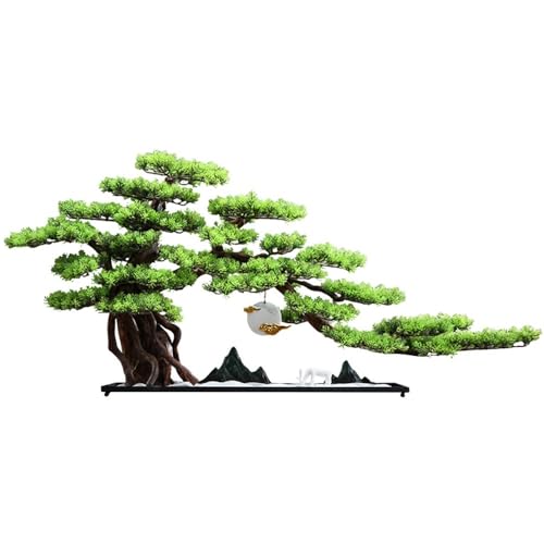 MOOWI Artificial Bonsai Tree Chinese Ornaments Welcome Pine Entrance Sideboard Decorations Office Landscaping Living Room Wigwam Bonsai Artificial Trees Plants - Artificial Flower Arrangements Product: MOOWI Artificial Bonsai Tree Chinese Ornaments Welcome Pine Entrance Sideboard Decorations Office Landscaping Living Room Wigwam Bonsai Artificial Trees Plants