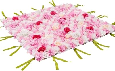 Silky Flower Store Floral Silk Wall Panels Hydrangea Flower Wall Decor Indoor Outdoor, White Pink Gold Faux Roses 32.5cm 9 9 Product: Cncestore Wall Decor Silk Fabric Floral Wall Panels Hydrangea Flower Wall Backdrop Indoor Outdoor Decor
