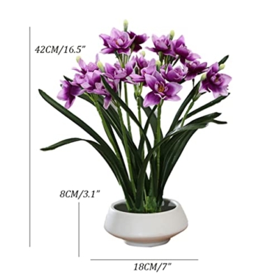 Product: LMJYU Artificial Flowers for Decoration Artificial Daffodils Flowers with Ceramic Vase Narcissus Fake Silk Flower Arrangement