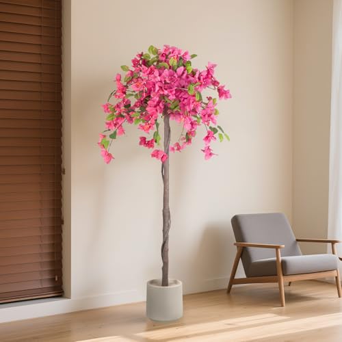 Product: Romantic Season 4F Artificial Bougainvillea Tree, Faux Silk Bougainvillea Plant with Pot for Indoor Outdoor Decor, Tall Fake Tropical Tree for Home, Office, Patio, Balcony, Wedding Decoration